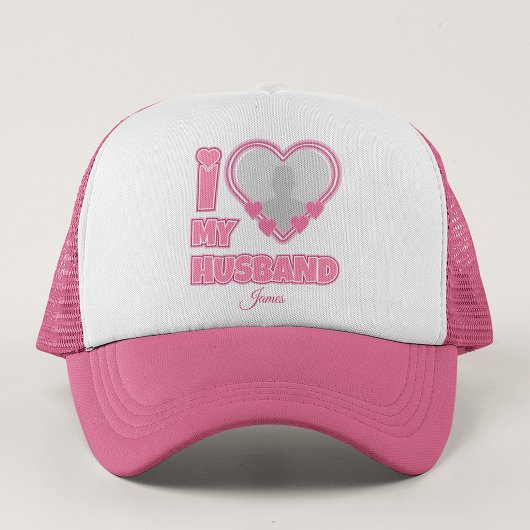 オーダーメイド I Love My Husband – 写真と名前入り キャップ
