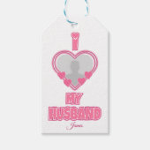 オーダーメイド I Love My Husband – 写真と名前入り ギフトタグ (正面)