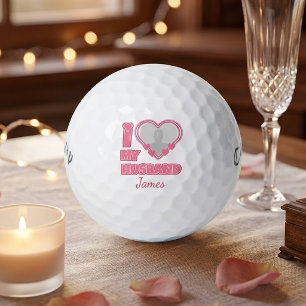 オーダーメイド I Love My Husband – 写真と名前入り ゴルフボール