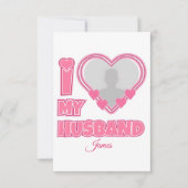 オーダーメイド I Love My Husband – 写真と名前入り サンキューカード (正面)