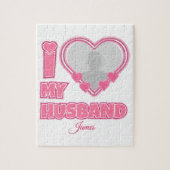 オーダーメイド I Love My Husband – 写真と名前入り ジグソーパズル (縦)