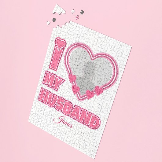 オーダーメイド I Love My Husband – 写真と名前入り ジグソーパズル