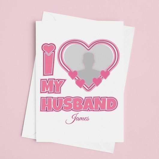 オーダーメイド I Love My Husband – 写真と名前入り セーブザデート