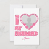 オーダーメイド I Love My Husband – 写真と名前入り セーブザデート (正面)