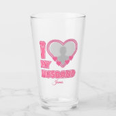 オーダーメイド I Love My Husband – 写真と名前入り タンブラーグラス (正面)