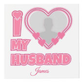 オーダーメイド I Love My Husband – 写真と名前入り フォトキューブ (正面)