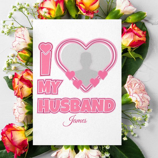 オーダーメイド I Love My Husband – 写真と名前入り プログラム