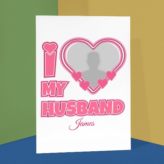 オーダーメイド I Love My Husband – 写真と名前入り ポストカード