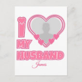 オーダーメイド I Love My Husband – 写真と名前入り ポストカード (正面)
