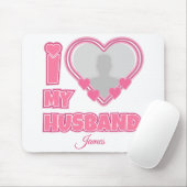 オーダーメイド I Love My Husband – 写真と名前入り マウスパッド (マウス)