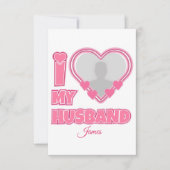 オーダーメイド I Love My Husband – 写真と名前入り 出欠カード (正面)