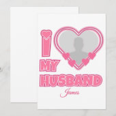 オーダーメイド I Love My Husband – 写真と名前入り 案内状 (正面/裏面)