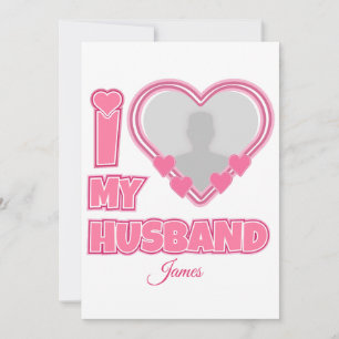 オーダーメイド I Love My Husband – 写真と名前入り 案内状