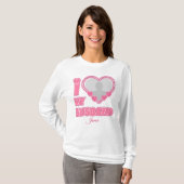 オーダーメイド I Love My Husband – 写真と名前入り Tシャツ (正面フル)