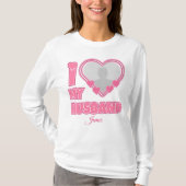オーダーメイド I Love My Husband – 写真と名前入り Tシャツ (正面)