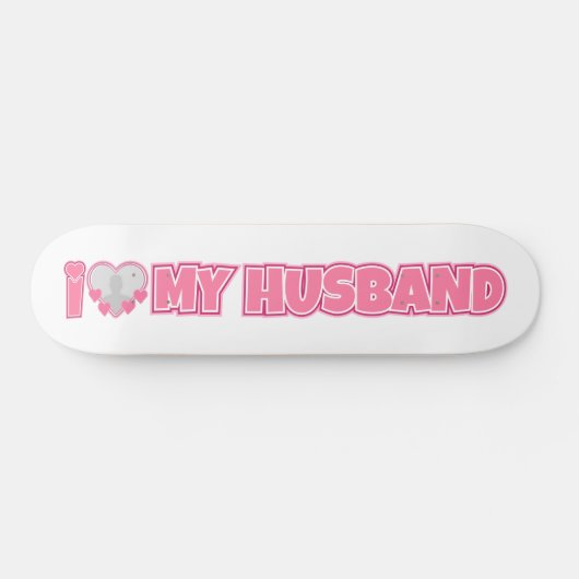 オーダーメイド I Love My Husband – 夫の写真を追加 スケートボード (横)