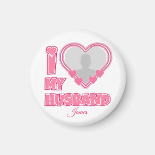 オーダーメイド I Love My Wife – 名前と写真を追加 マグネット