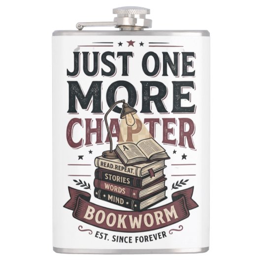オーダーメイド Just One More Chapter Est 1985 ブックウォ フラスク (正面)