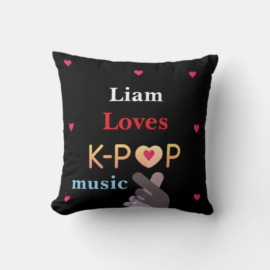 オーダーメイド K-pop 名前入り クッション (正面)