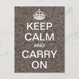 オーダーメイド KEEP CALM and CARRY ON - 石 ポストカード