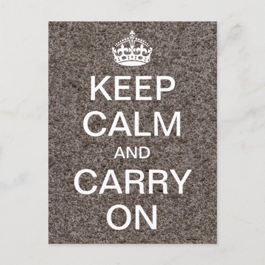 オーダーメイド KEEP CALM and CARRY ON - 石 ポストカード (正面)