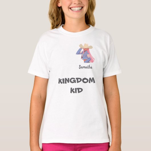 オーダーメイド Kingdom Kid カウガール キッズTシャツ Tシャツ (正面)