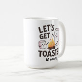 オーダーメイド "Let's Get Toasted" スモア キャンプ コーヒーマグカップ (正面右)