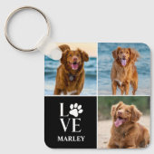 オーダーメイド LOVE 犬好き 名前 写真コラージュ ペット キーホルダー (正面)