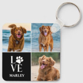 オーダーメイド LOVE 犬好き 名前 写真コラージュ ペット キーホルダー (裏面)