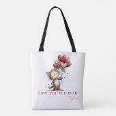 オーダーメイド Love You Fur-Ever 猫と風船 トートバッグ (裏面)