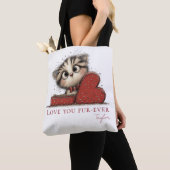 オーダーメイド Love You Fur-Ever 猫トートバッグ トートバッグ (クローズアップ)