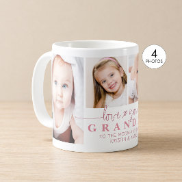 オーダーメイド LOVE YOU GRANDMA 4枚の写真入りスクリプト コーヒーマグカップ