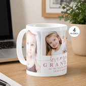 オーダーメイド LOVE YOU GRANDMA 4枚の写真入りスクリプト コーヒーマグカップ