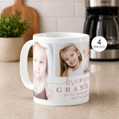 オーダーメイド LOVE YOU GRANDMA 4枚の写真入りスクリプト コーヒーマグカップ
