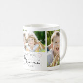 オーダーメイド LOVE YOU MIMI 手書きフォント 3枚の写真入り コーヒーマグカップ (正面右)