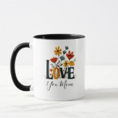 オーダーメイド Love You Mom フラワー マグカップ (左)