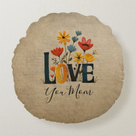 オーダーメイド Love You Mom フローラル ラウンドクッション