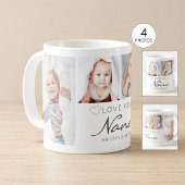 オーダーメイド LOVE YOU NANA 手書き4枚写真入り コーヒーマグカップ