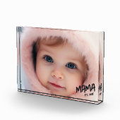 オーダーメイド Mama 写真付き ママ 誕生年 ギフト フォトブロック (右)