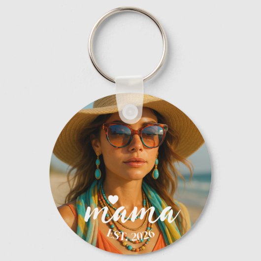 オーダーメイド Mama Est Year ママへのカスタムギフト キーホルダー (正面)