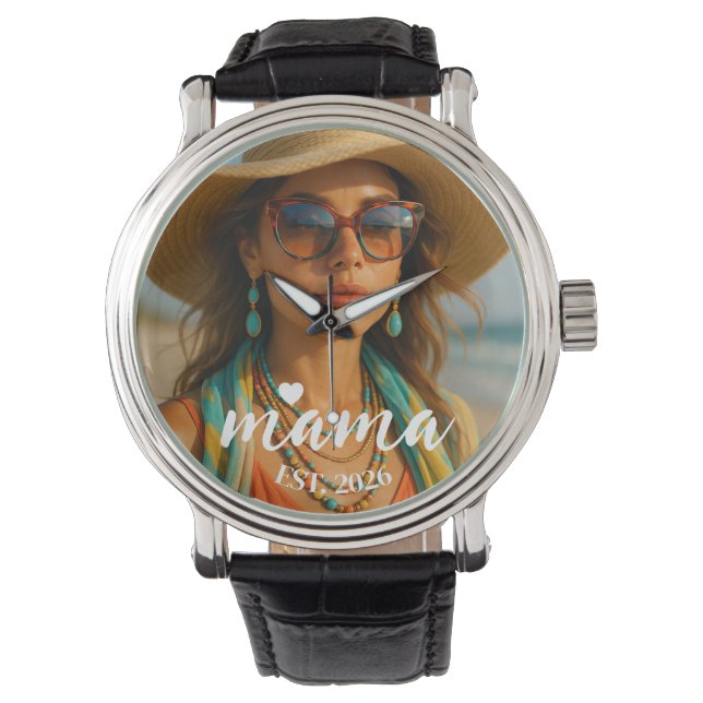 オーダーメイド Mama Est Year ママへのカスタムギフト 腕時計 (正面)
