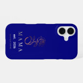 オーダーメイド MAMA Rose ネイビーブルー iPhone カバー (裏面横)