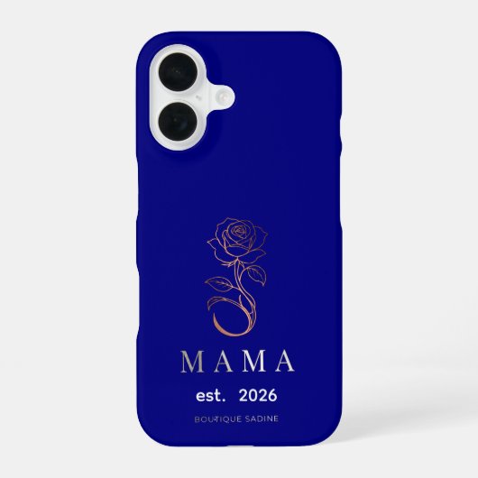 オーダーメイド MAMA Rose ネイビーブルー iPhone カバー (裏面)
