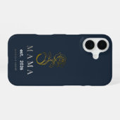 オーダーメイド MAMA Rose ネイビー iPhoneケース iPhone 16ケース (裏面横)