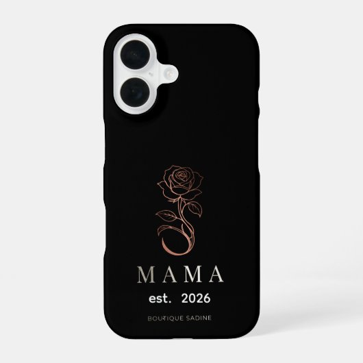 オーダーメイド MAMA Rose ブラック iPhone ケース (裏面)