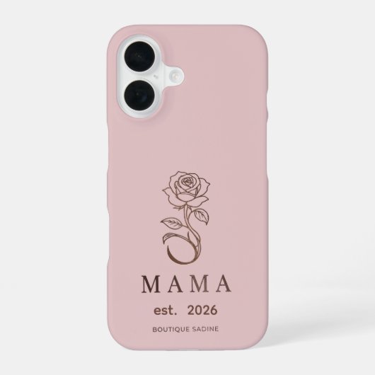 オーダーメイド MAMA Rose Blush Pink iPhoneケース iPhone 16ケース (裏面)