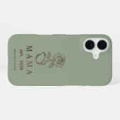 オーダーメイド MAMA Rose Sage Green iPhoneケース iPhone 16ケース (裏面横)