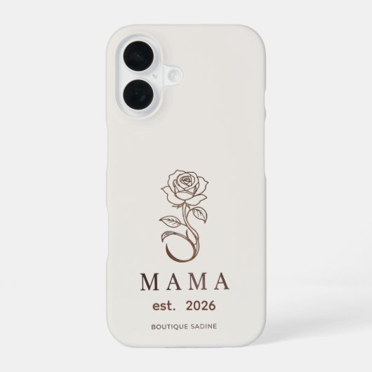 オーダーメイド MAMA Rose Stone iPhoneケース iPhone 16ケース (裏面)