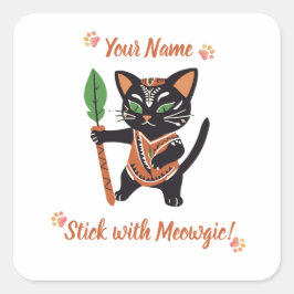 オーダーメイド Meowgic 猫ステッカーギフト! スクエアシール
