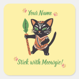 オーダーメイド Meowgic 猫ステッカーギフト! スクエアシール